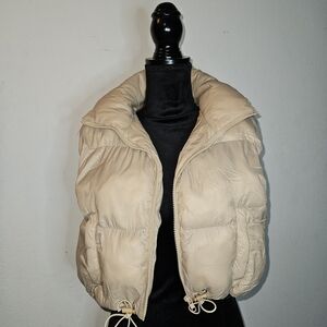 Women's Beige Puffer Jacket